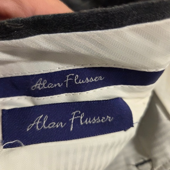 Alan Flusser Pants Mens 36x30 Gray Golf Chino Dress Pants Casual Office Classic - Picture 3 of 7